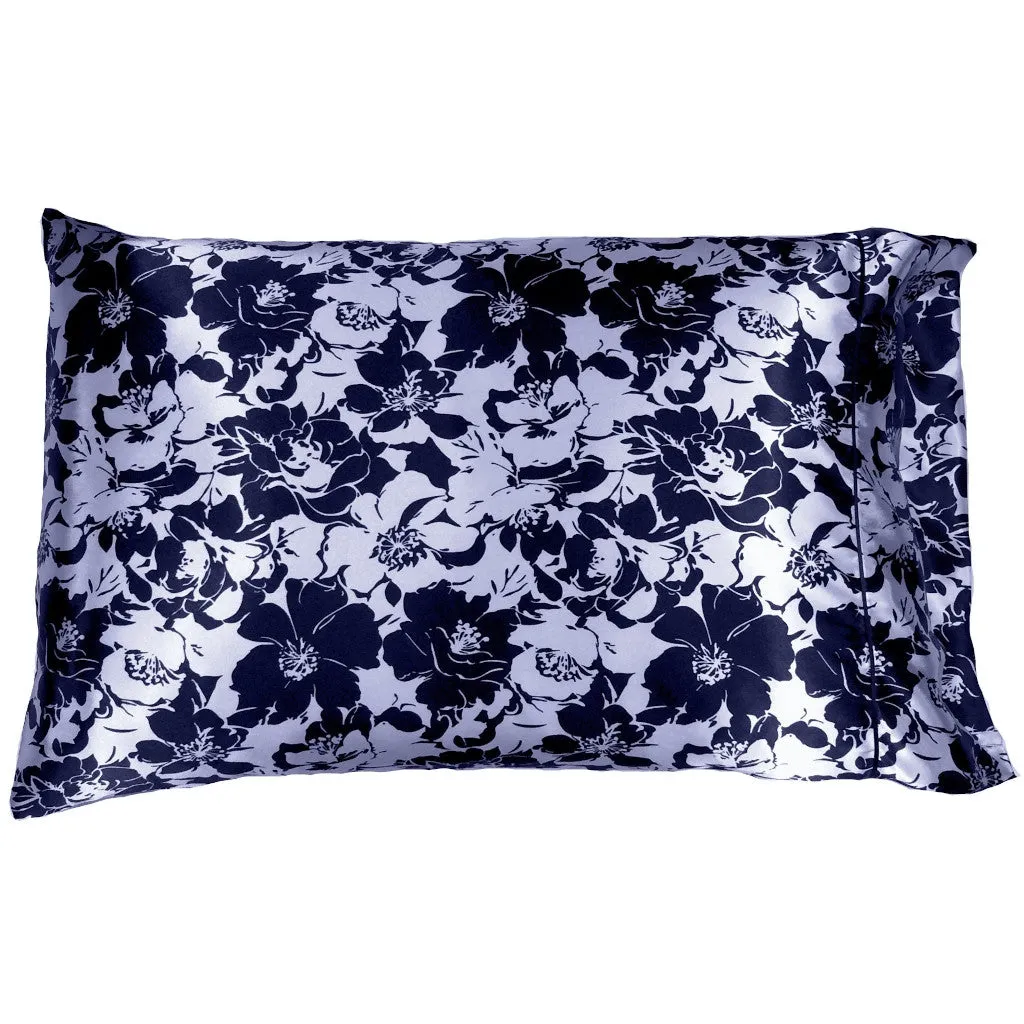 Decorative Accent Pillow, Pillow Case, Navy Blue and Silver