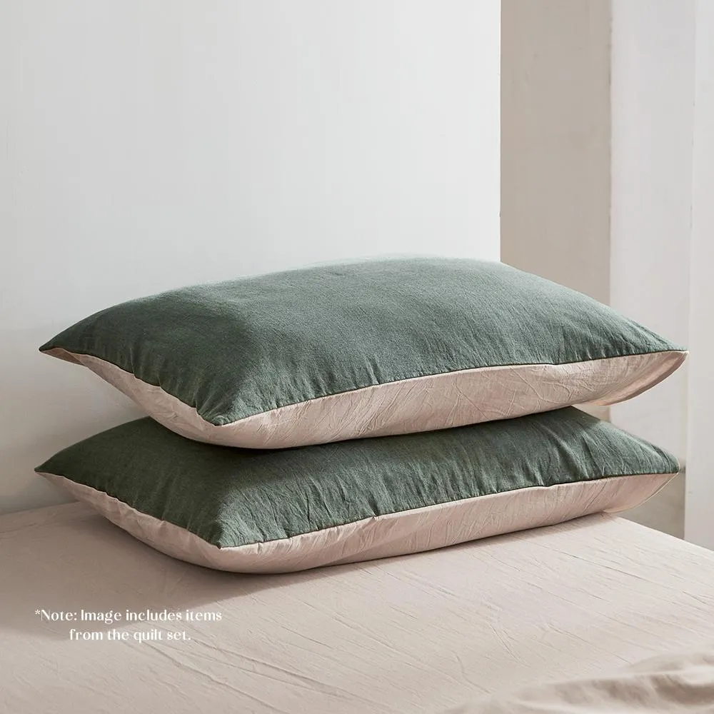 Deluxe Sheet Set Cotton Sheets Queen Green Beige