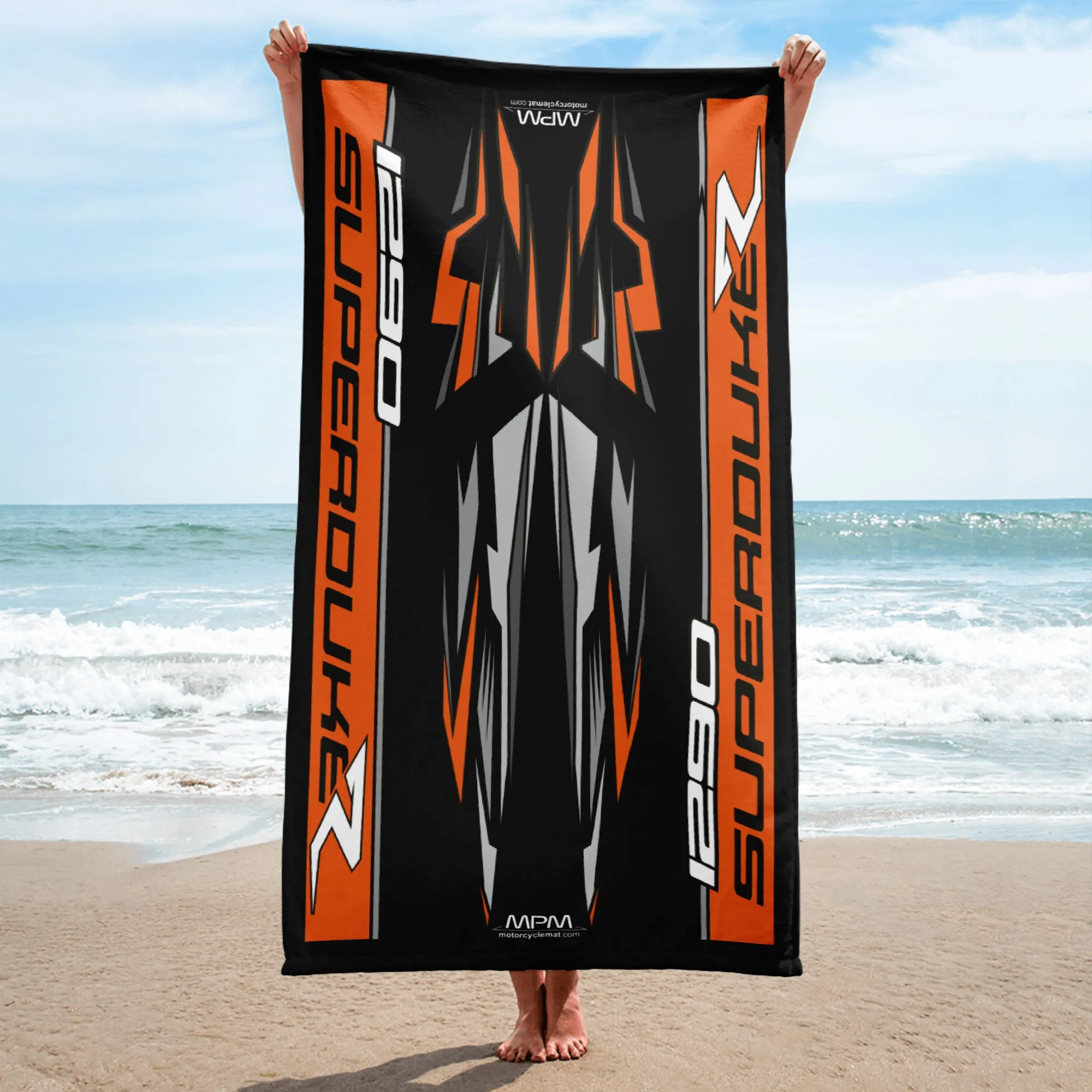 Designed Beach Towel Inspired by KTM 1290 Superduke R Motorcycle Model - MM9270