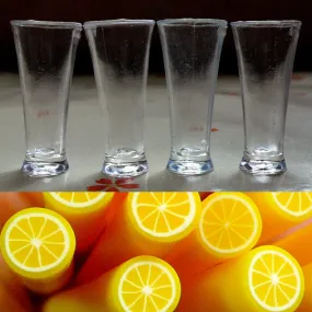 Dollhouse Beer Glasses / Miniature Pilsner glass (4pcs / 16mm x 35mm)   Lemon Clay Cane (25mm) Dollhouse Drink Prop DIY Food Jewellery MC04