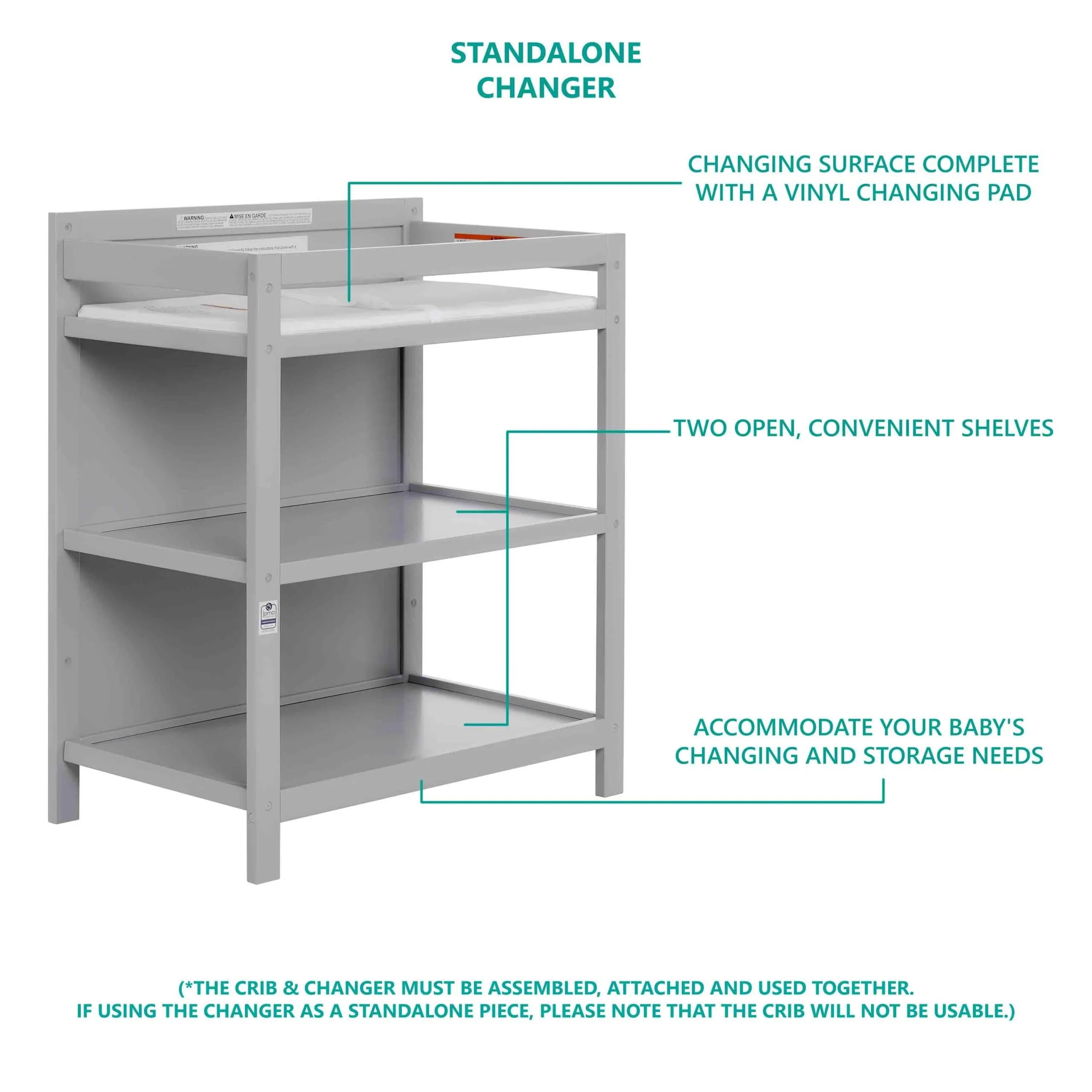 Dream on Me Hamilton Convertible Crib and Changer 5 in 1