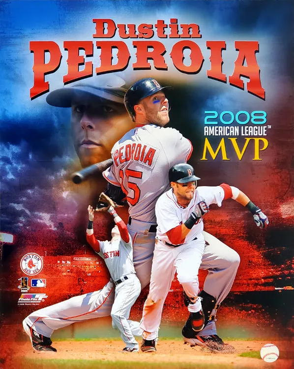 Dustin Pedroia "MVP 2008" Boston Red Sox Premium Poster Print- Photofile 16x20