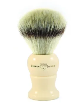 Edwin Jagger - 1EJ287SYNST English Shaving Brush, Imitation Ivory with Synthetic Silver Tip Fiber, Medium