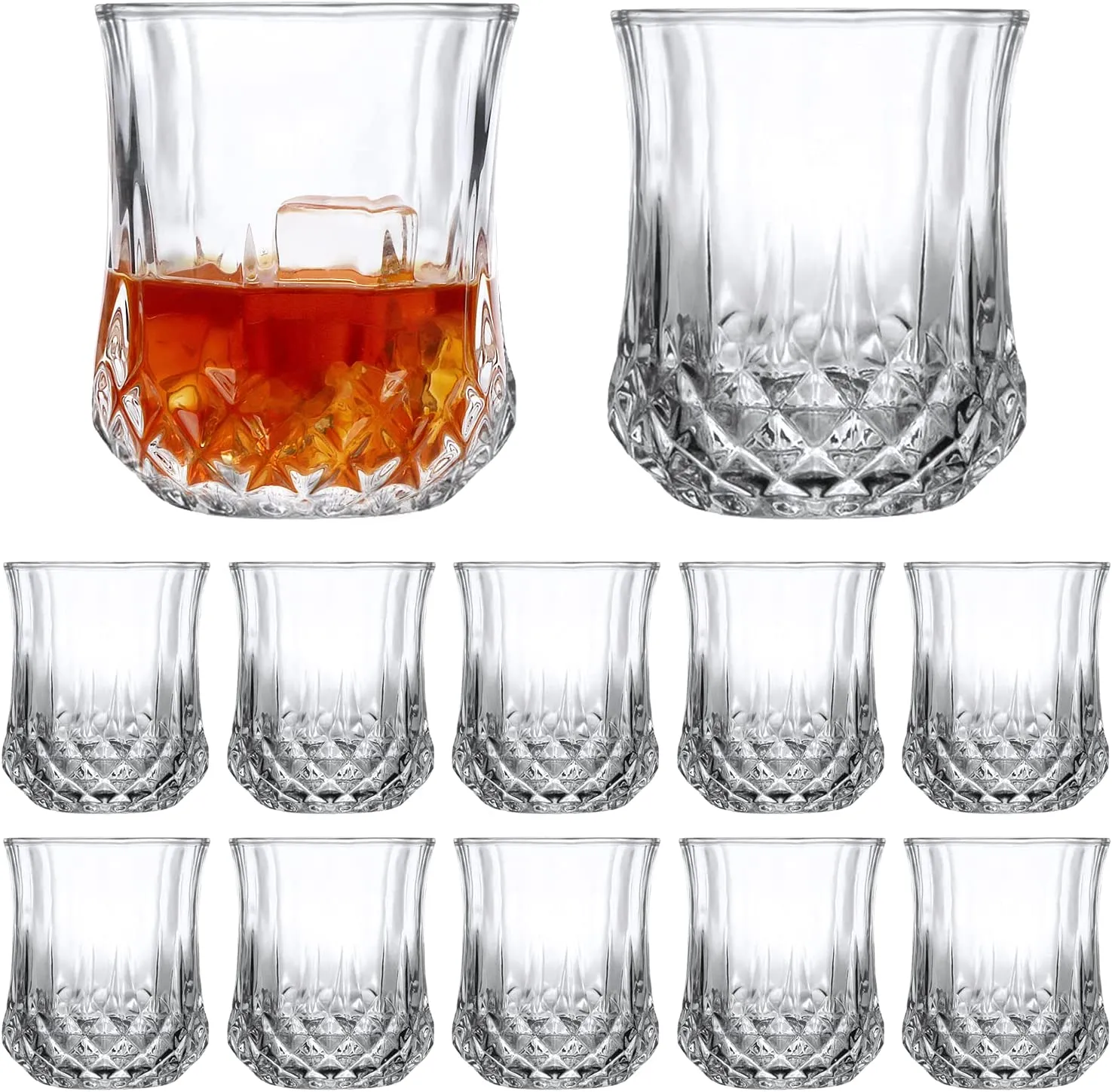 EK CHIC HOME 7oz Drinking Glass, Fine Bar Glasses for Cocktails