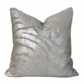 Electra Silver Taupe Tiger Stripe Chenille Pillow Cover