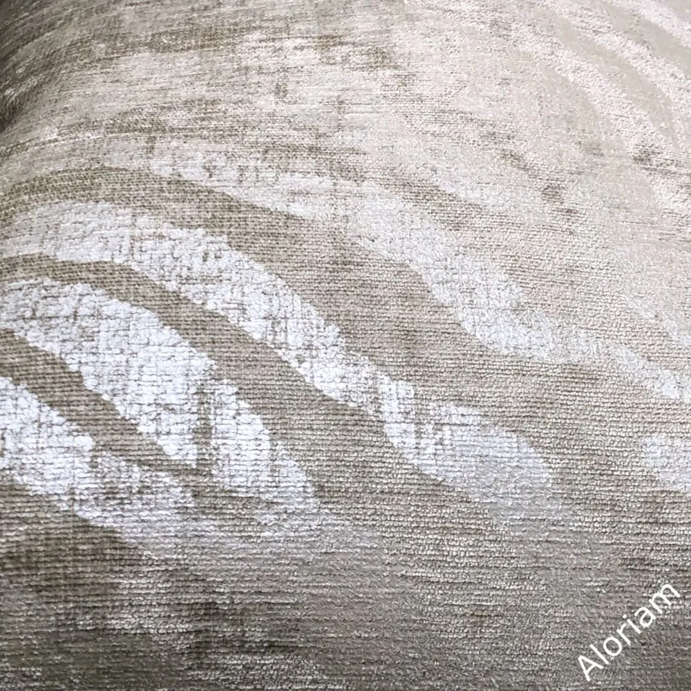 Electra Silver Taupe Tiger Stripe Chenille Pillow Cover