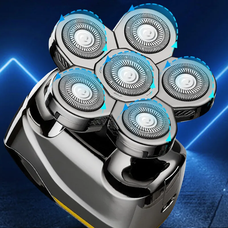 Electric shaver with six blades for men