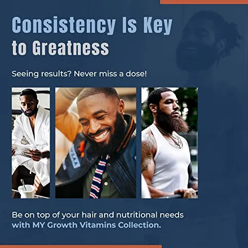 Evan Alexander Grooming My Growth Vitamins - 60 Tablets - Supports Natural Hair and Beard Growth - Nourish Hair and Beard Hair with Zinc, Biotin and Collagen - Beard Growth Vitamins