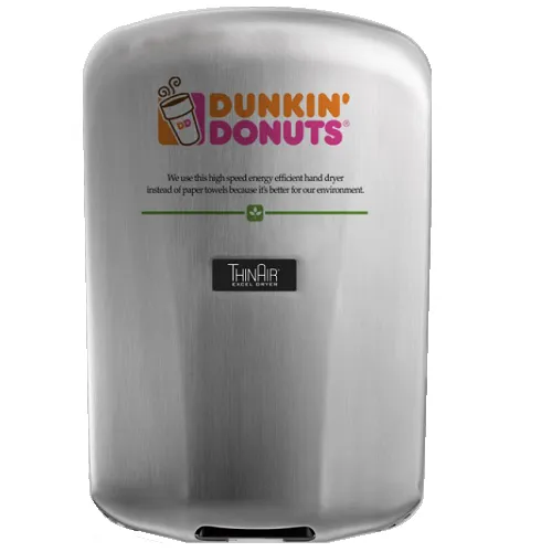 Excel Dryer ThinAir® TA-SB-SI (Special Image) Hand Dryer - CUSTOM GRAPHICS on Brushed Stainless Steel Surface Mounted ADA-Compliant High Speed Automatic