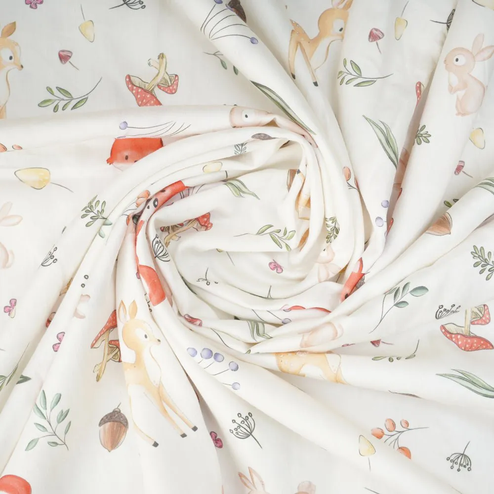 Fancy Fluff Organic Cot Bedsheet- Woodland