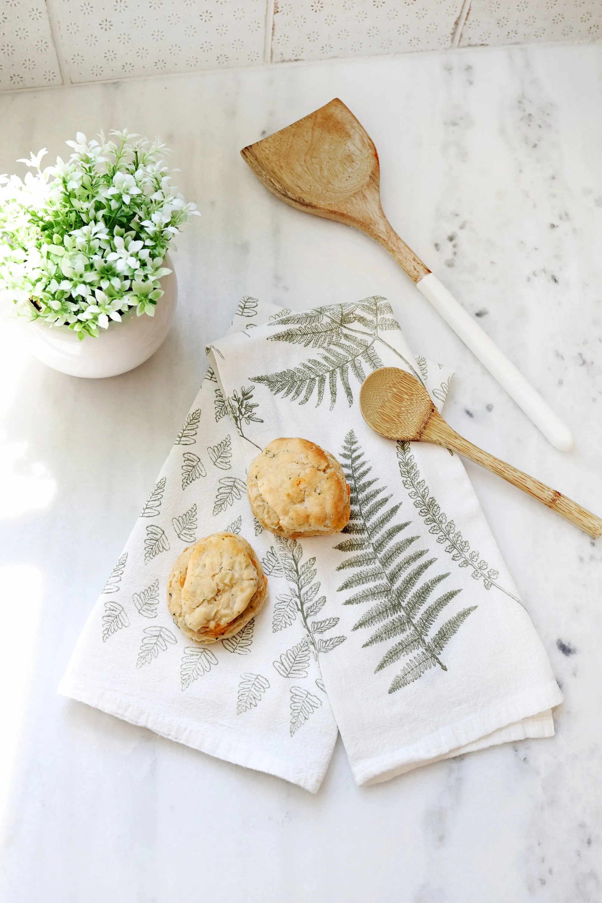 Fern Fronds Pattern Tea Towel Set of 2