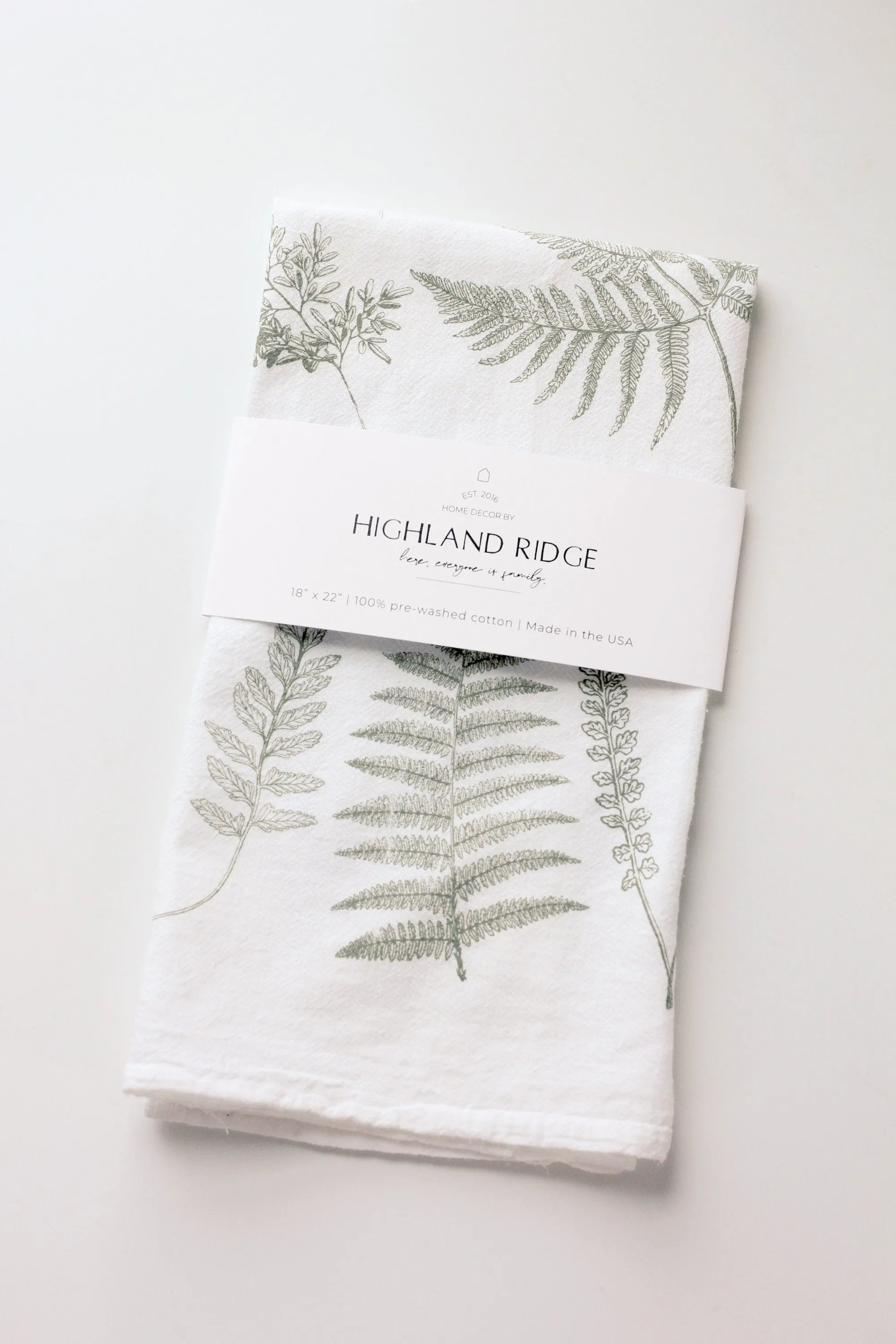 Fern Fronds Pattern Tea Towel Set of 2