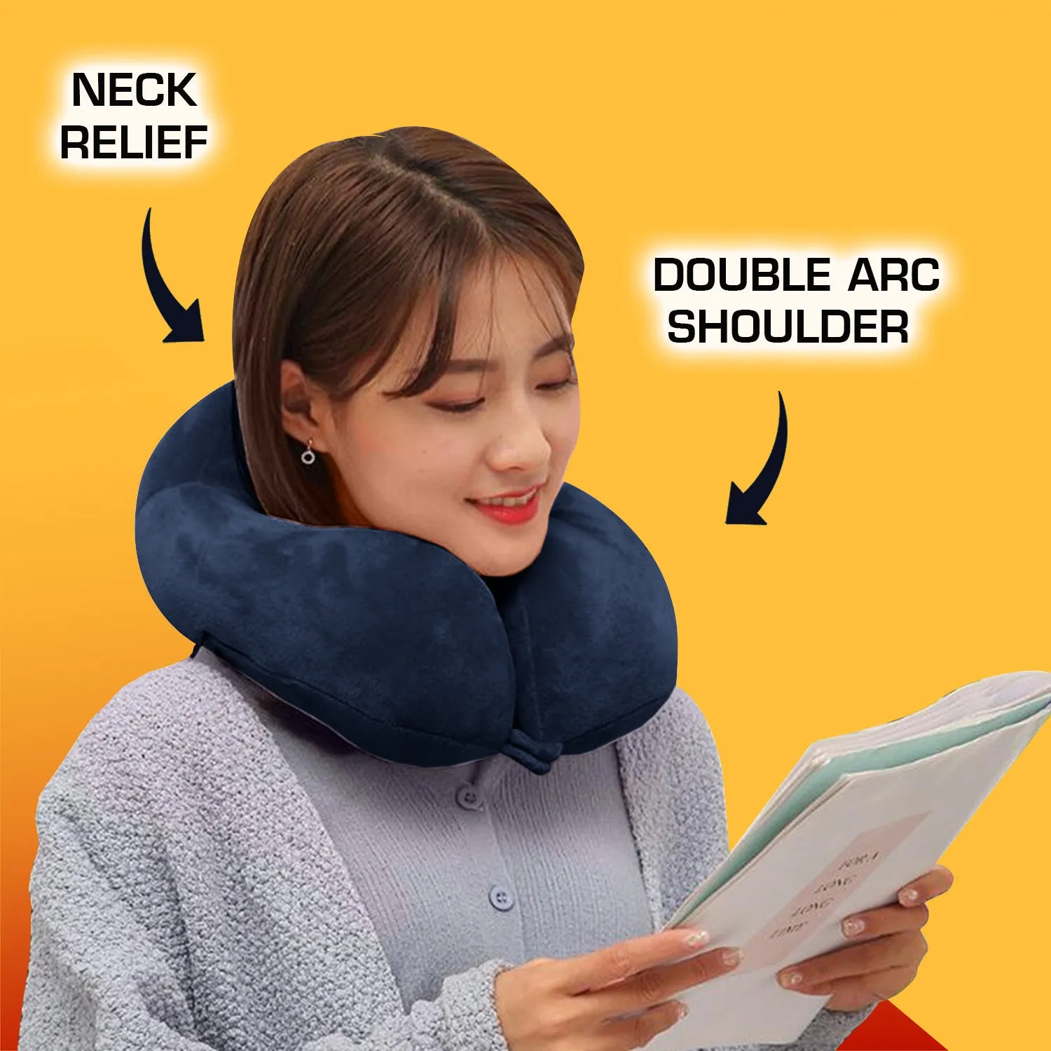 Fiber Filled Neck Pillow For Travel with Eye Mask