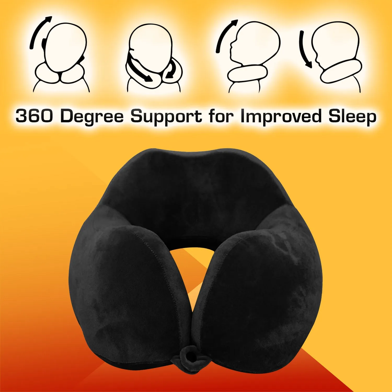 Fiber Filled Neck Pillow For Travel with Eye Mask