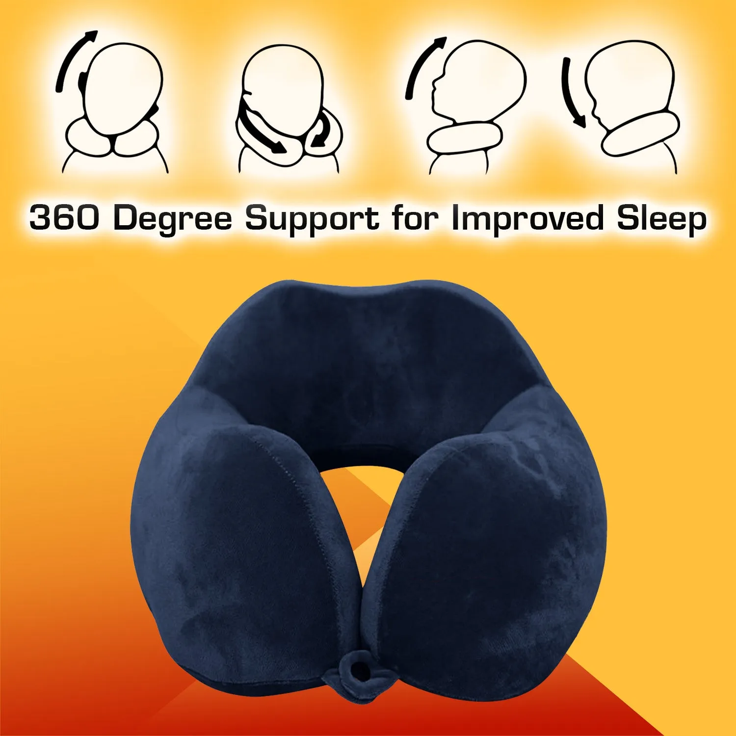 Fiber Filled Neck Pillow For Travel with Eye Mask