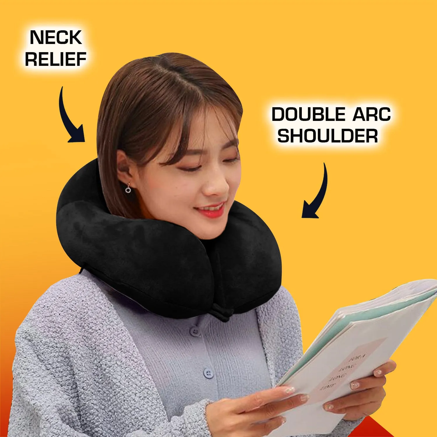 Fiber Filled Neck Pillow For Travel with Eye Mask