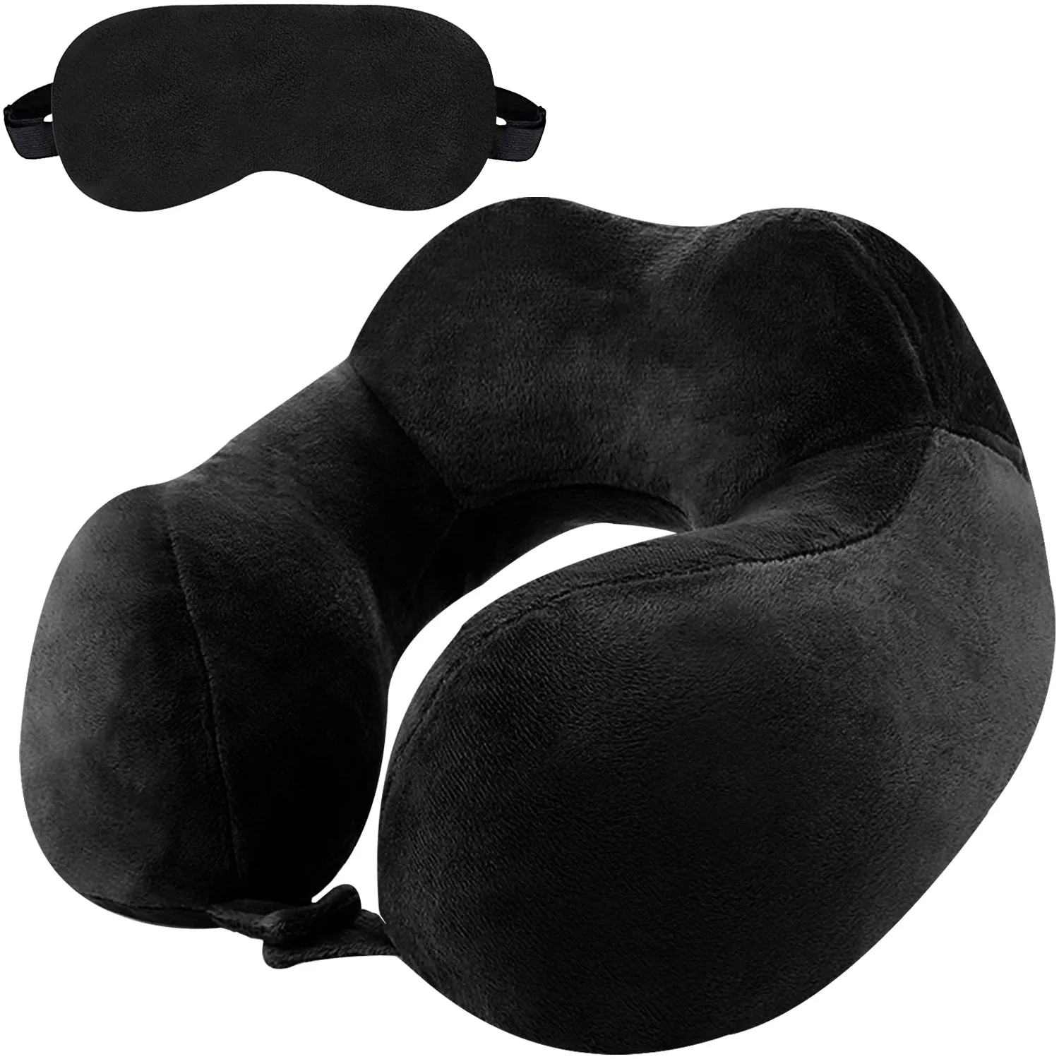 Fiber Filled Neck Pillow For Travel with Eye Mask