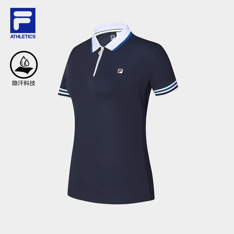 FILA CORE ATHLETICS TENNIS Women Short Sleeve Polo (Navy / White)