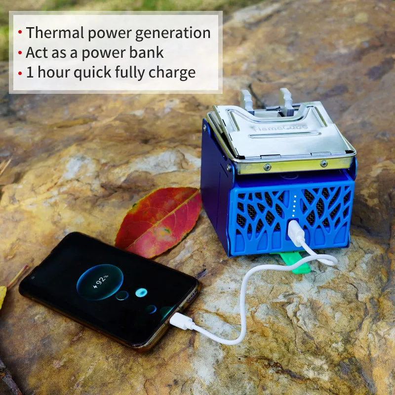 Flame Cube, Wood Burning and USB Charging Camping Stove