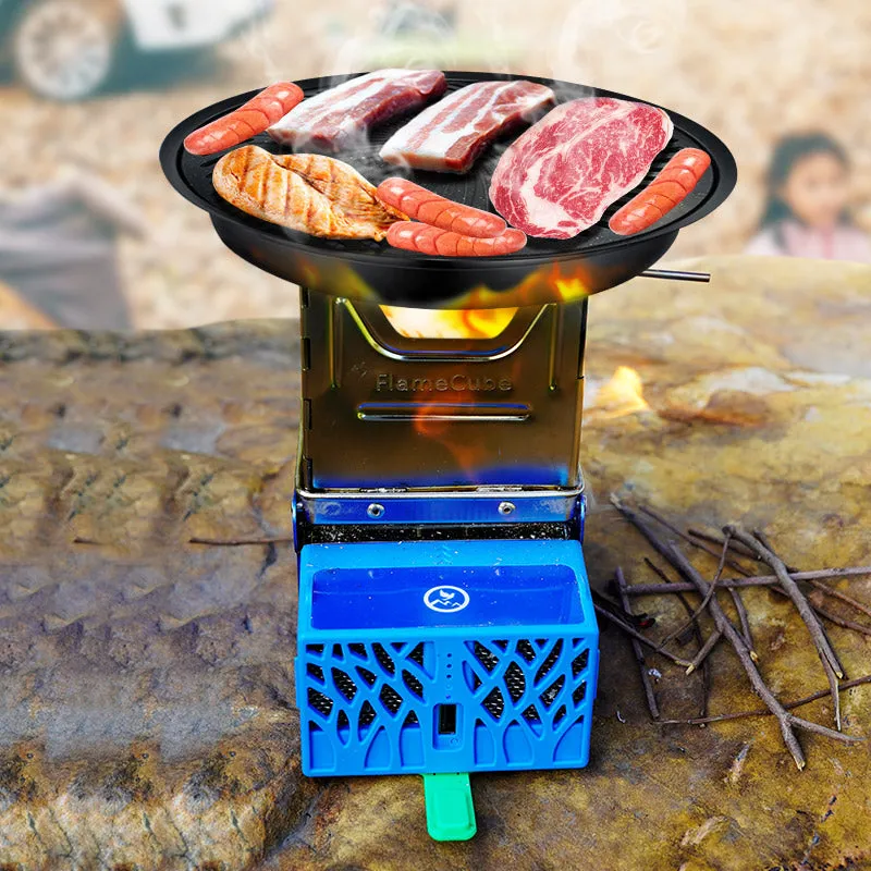 Flame Cube, Wood Burning and USB Charging Camping Stove