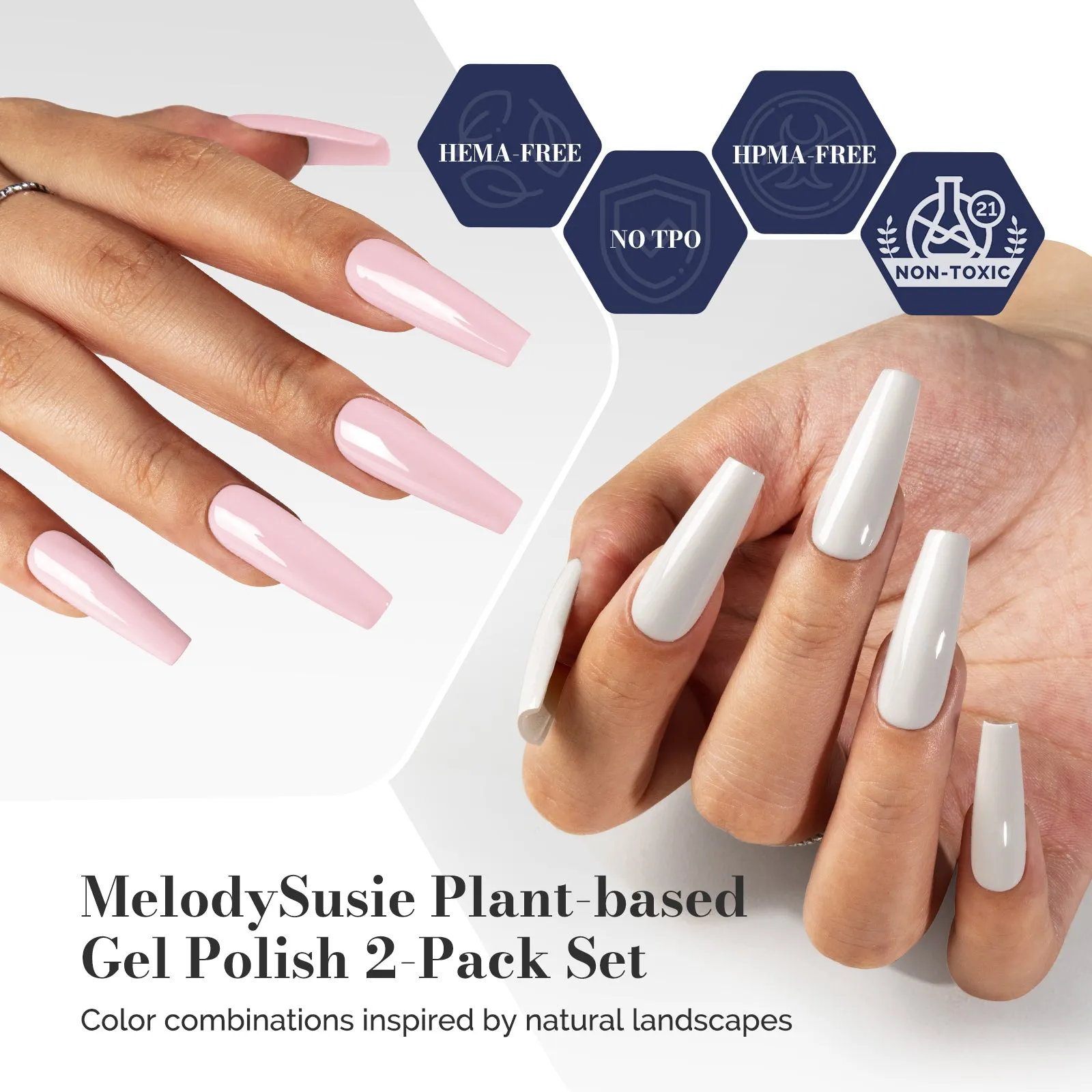 Fleurwee Gel Polish 2Pcs Light Pink&White-P04 P13