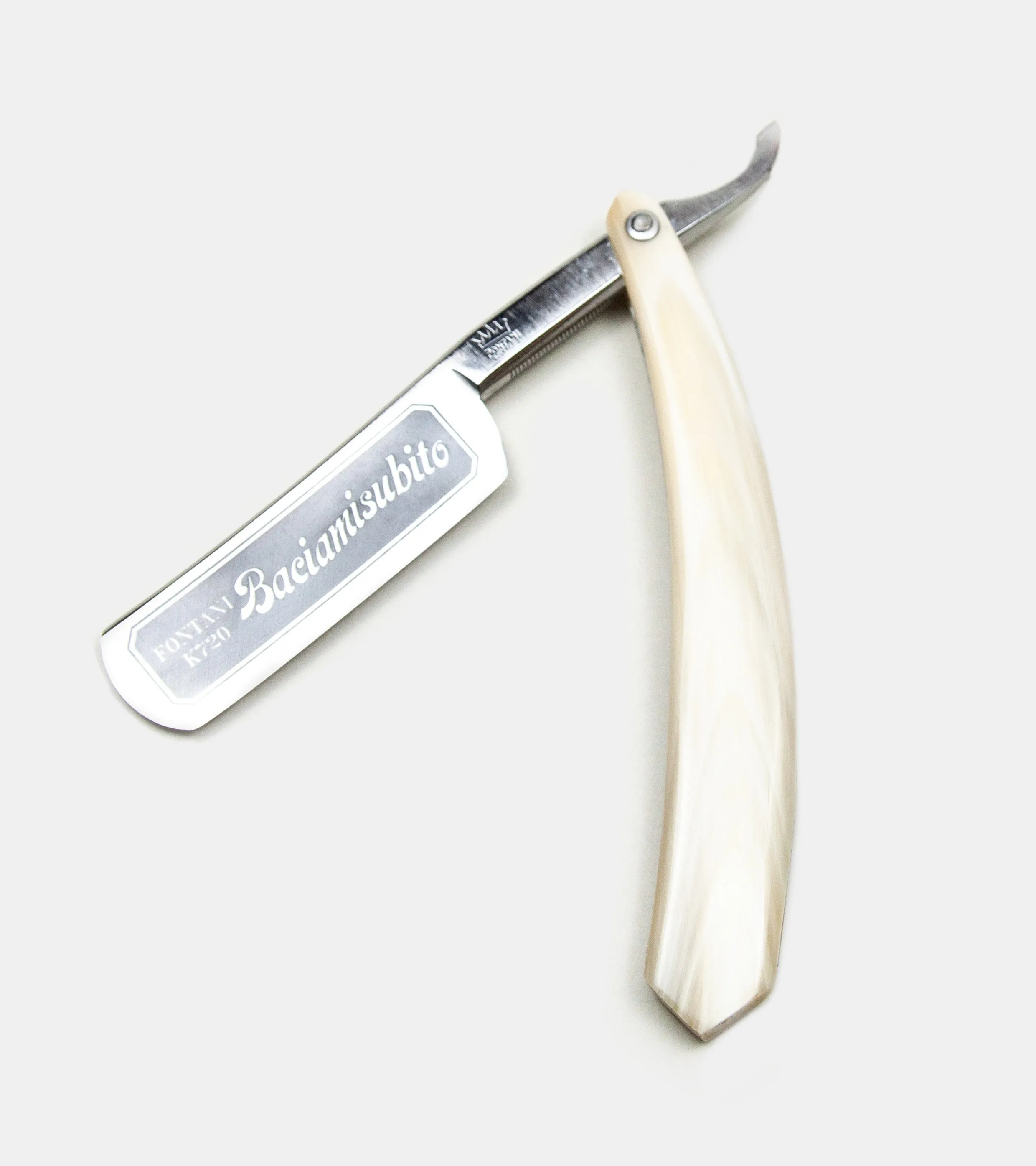 Fontani Straight Razor Baciamisubito Round with Ox Horn Handle