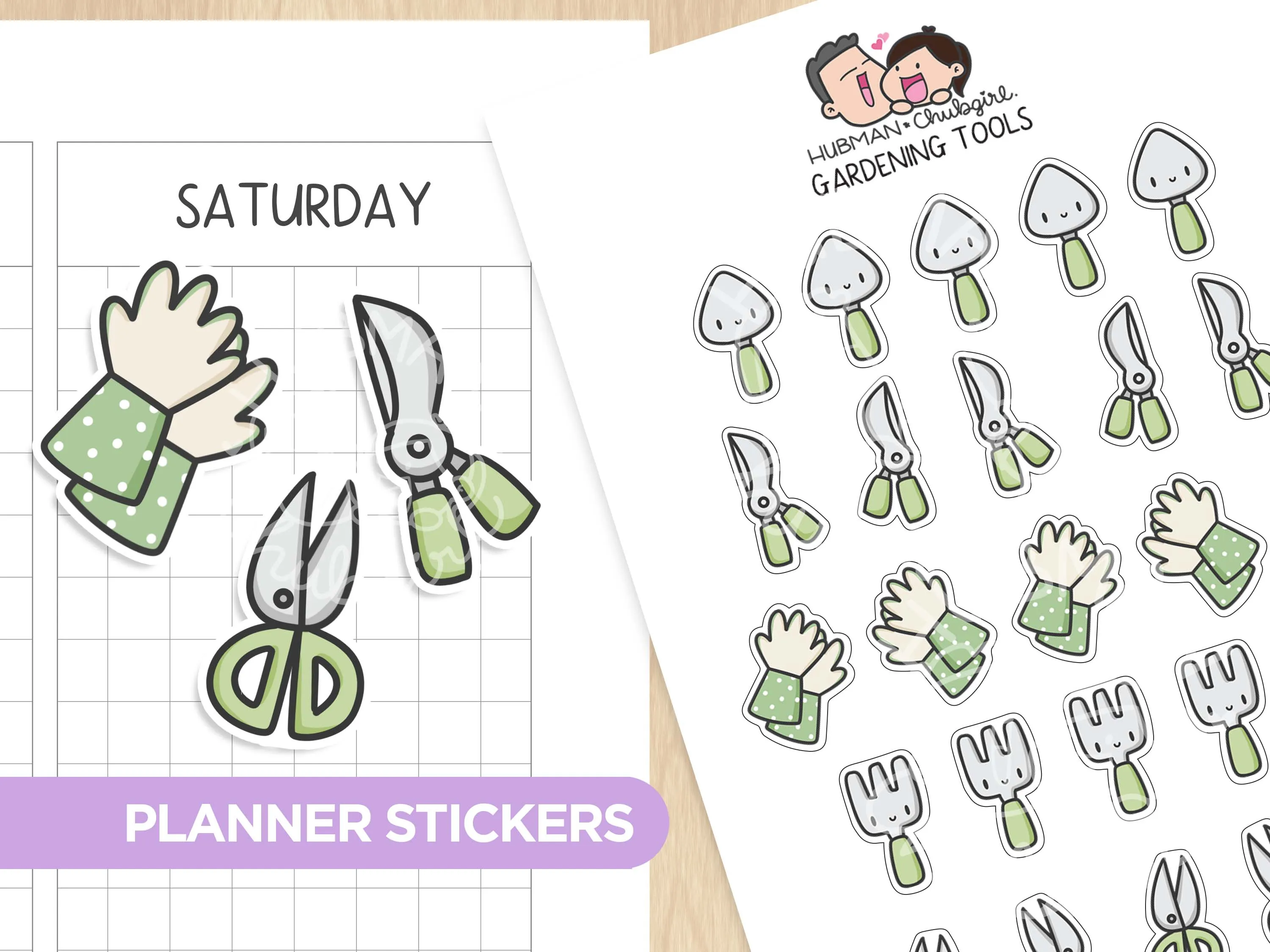 Gardening Tools Planner Stickers