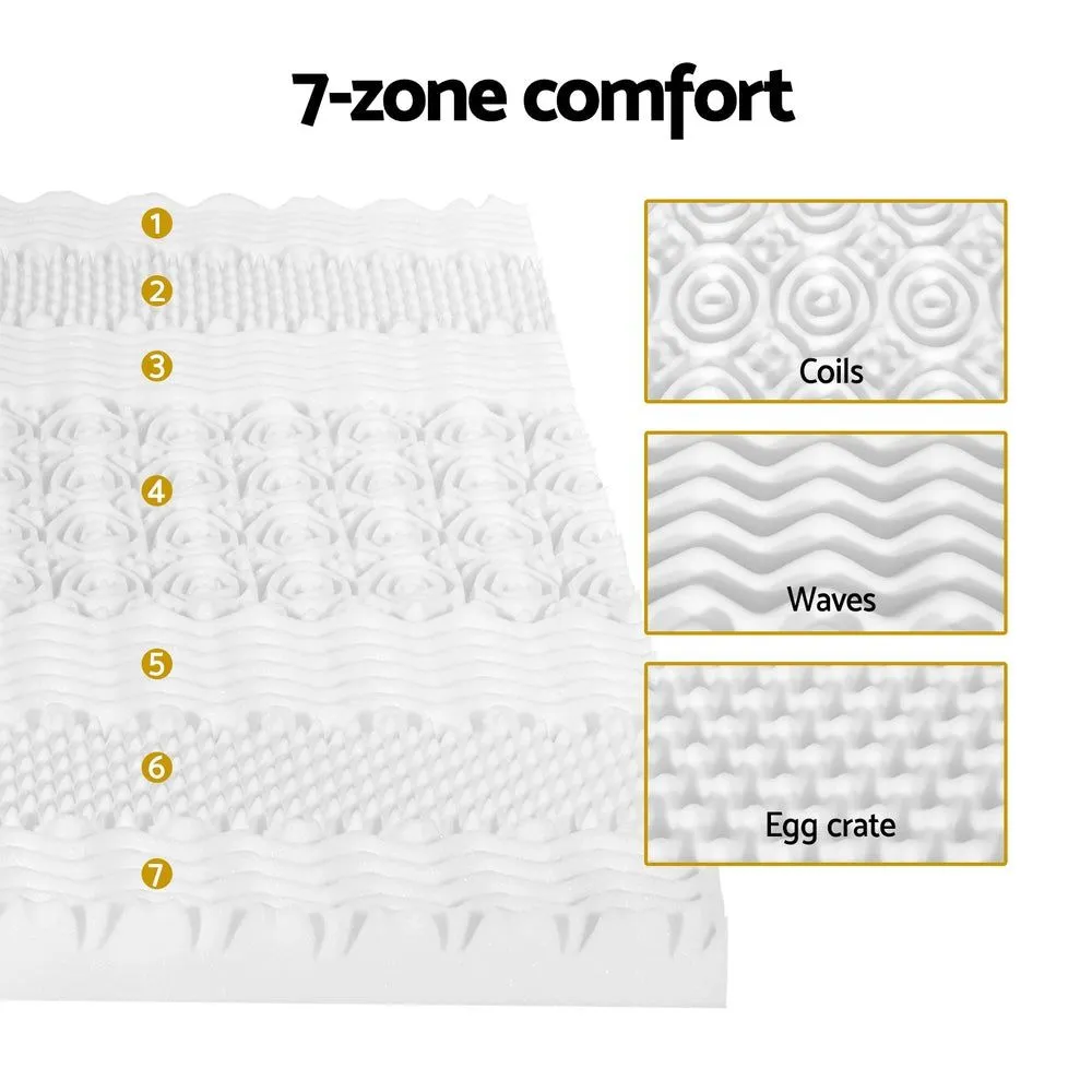 Giselle Bedding Memory Foam Mattress Topper 7-Zone Airflow Pad 8cm Single White