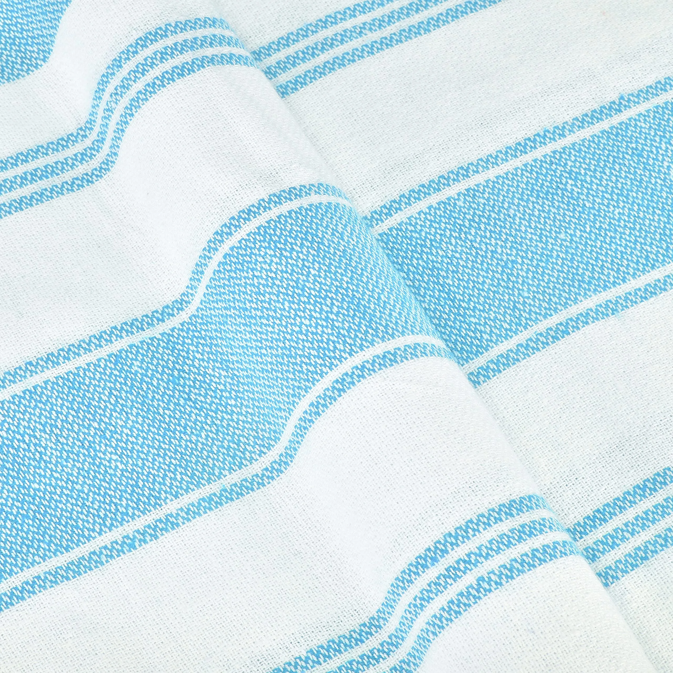 GLAMBURG Peshtemal Turkish Towel - Beach Towels Oversized 36x71 Set of 2, Cotton Beach Towels for Adults, Soft Durable Absorbent Extra Large Bath Sheet Hammam Towel - Aqua Blue