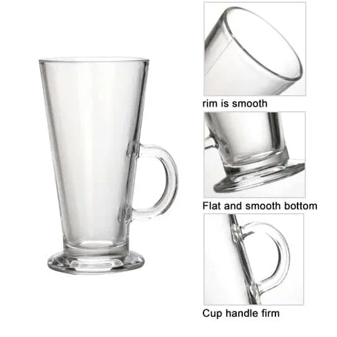 Glass Latte Coffee Mug 240ml Cup 6pack