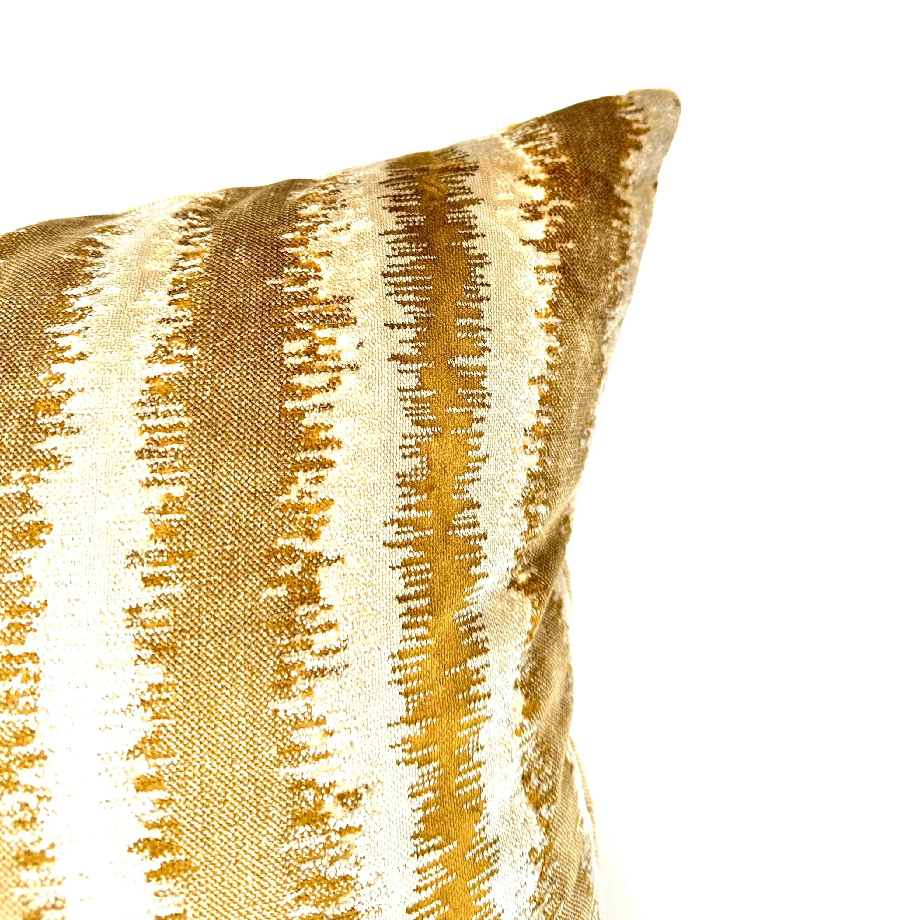 Gold Modern Abstract Velvet Throw Pillow Cover 20x20