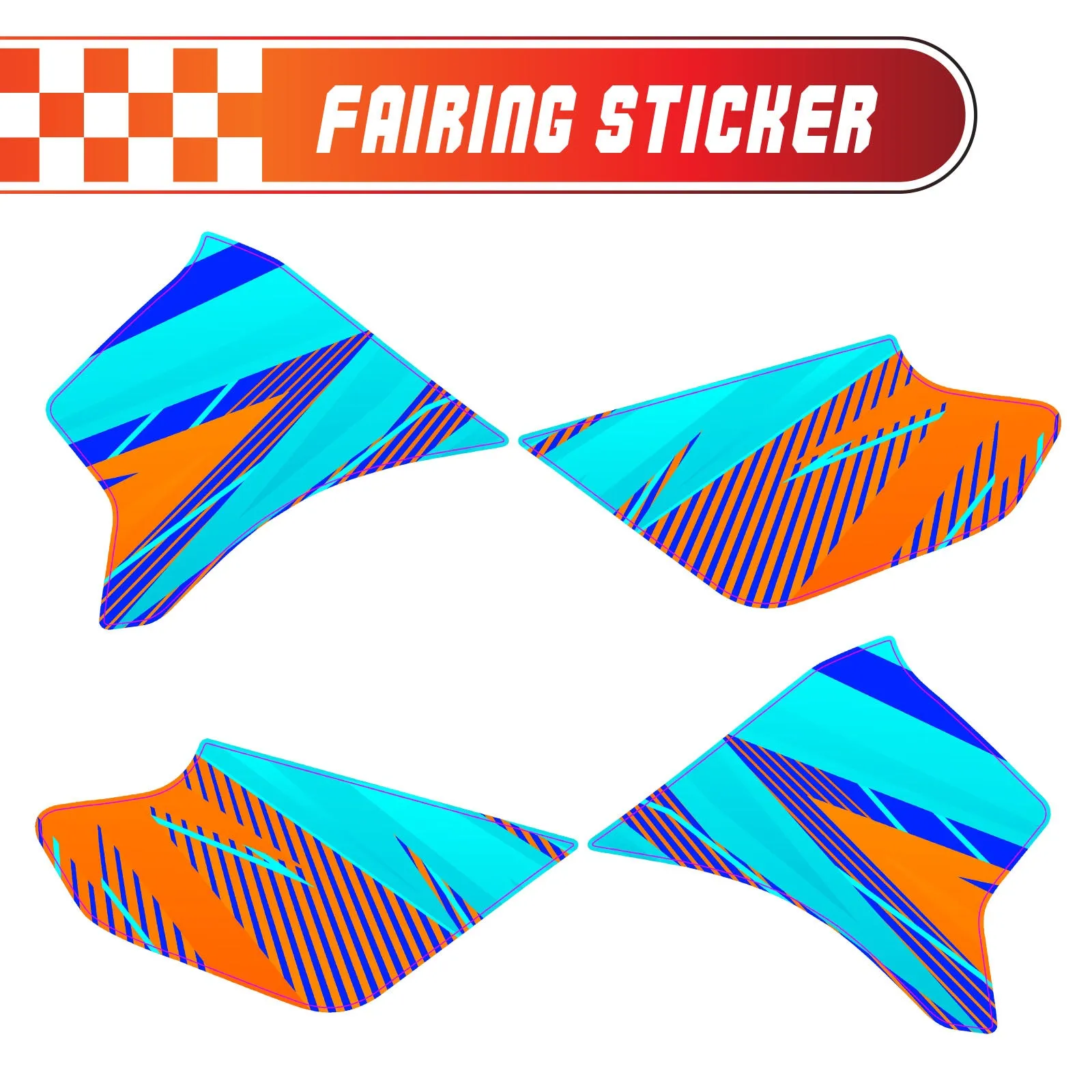 Graphic Kit Decals Fairing Sticker Custom Number For Razor MX350 MX400 - C004 Diagonal Stripes Burst