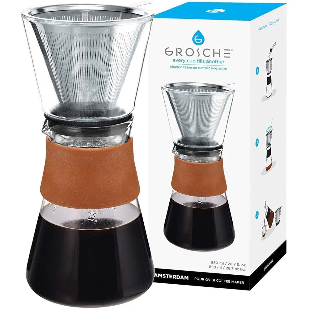 Grosche Amsterdam Coffee Dripper with Double Walled Glass Top