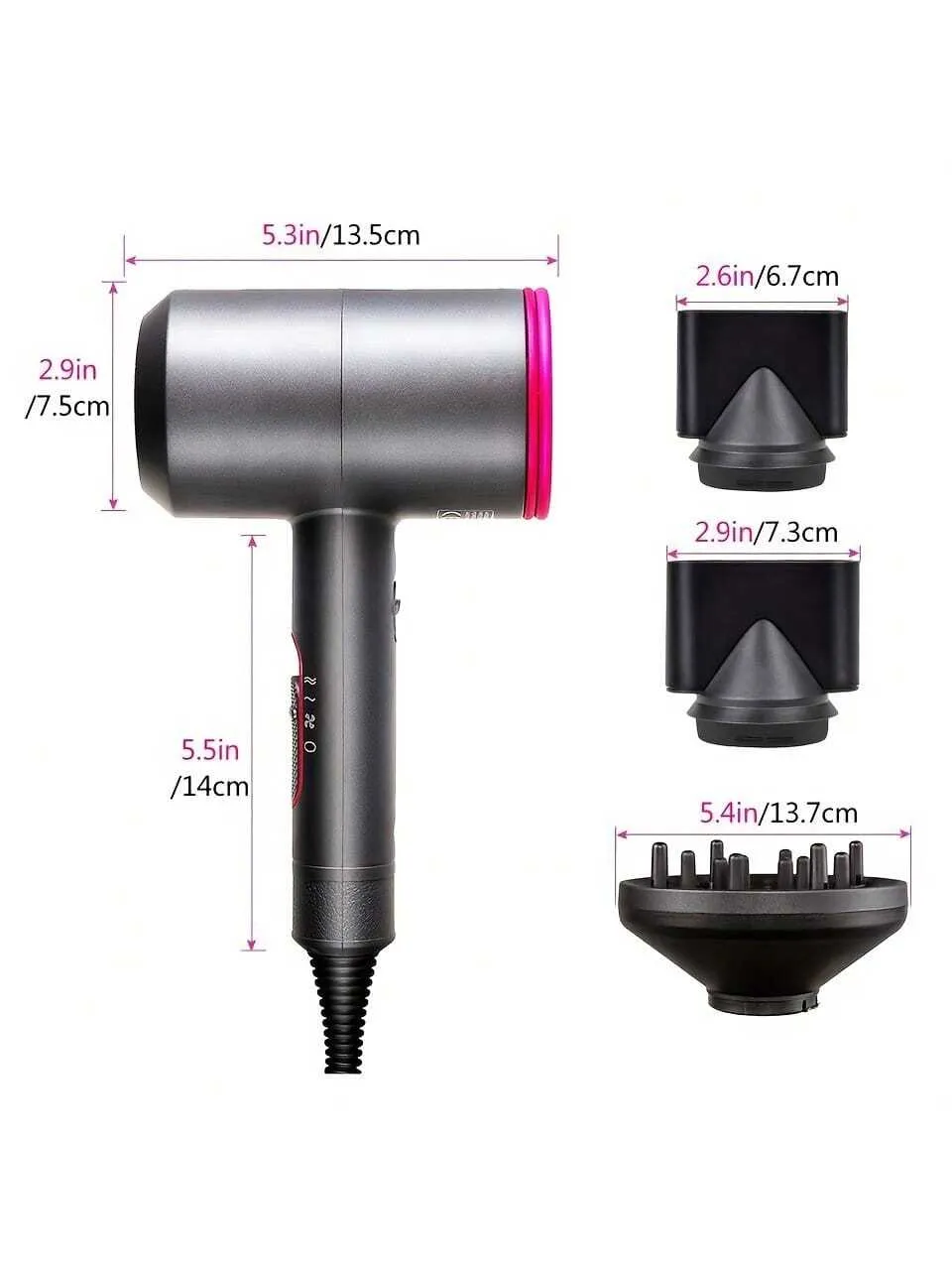 Hair Dryer With Diffuser Ionic Conditioning Powerful Fast Hairdryer Blow Dryer