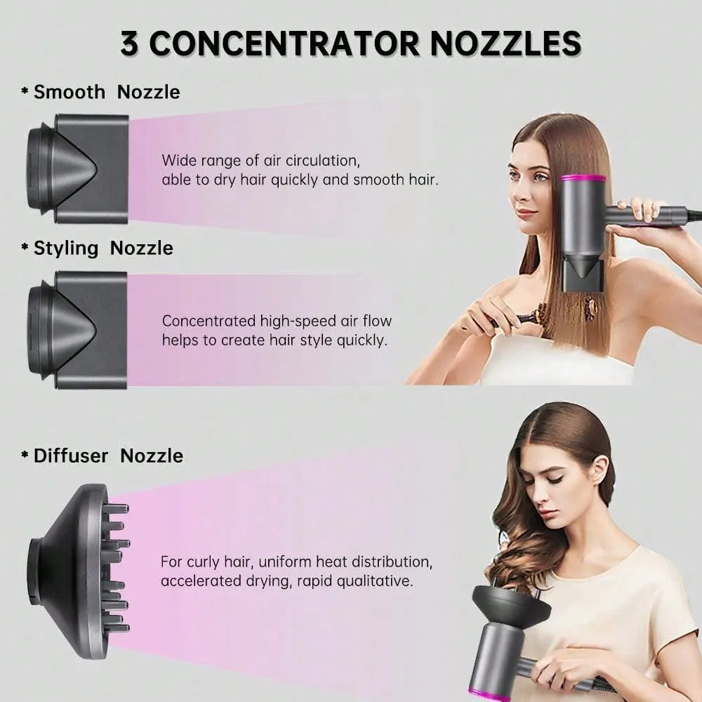 Hair Dryer With Diffuser Ionic Conditioning Powerful Fast Hairdryer Blow Dryer