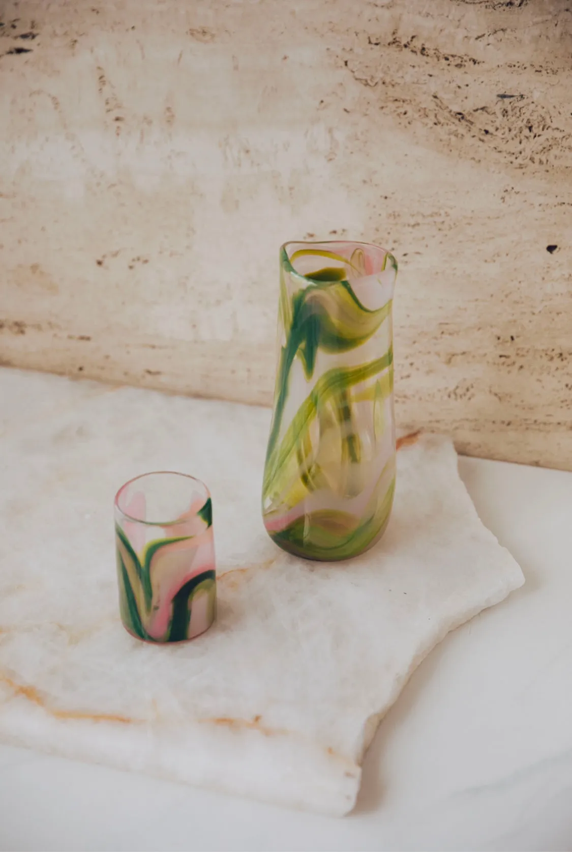 Hand Dyed Watermelon Glass