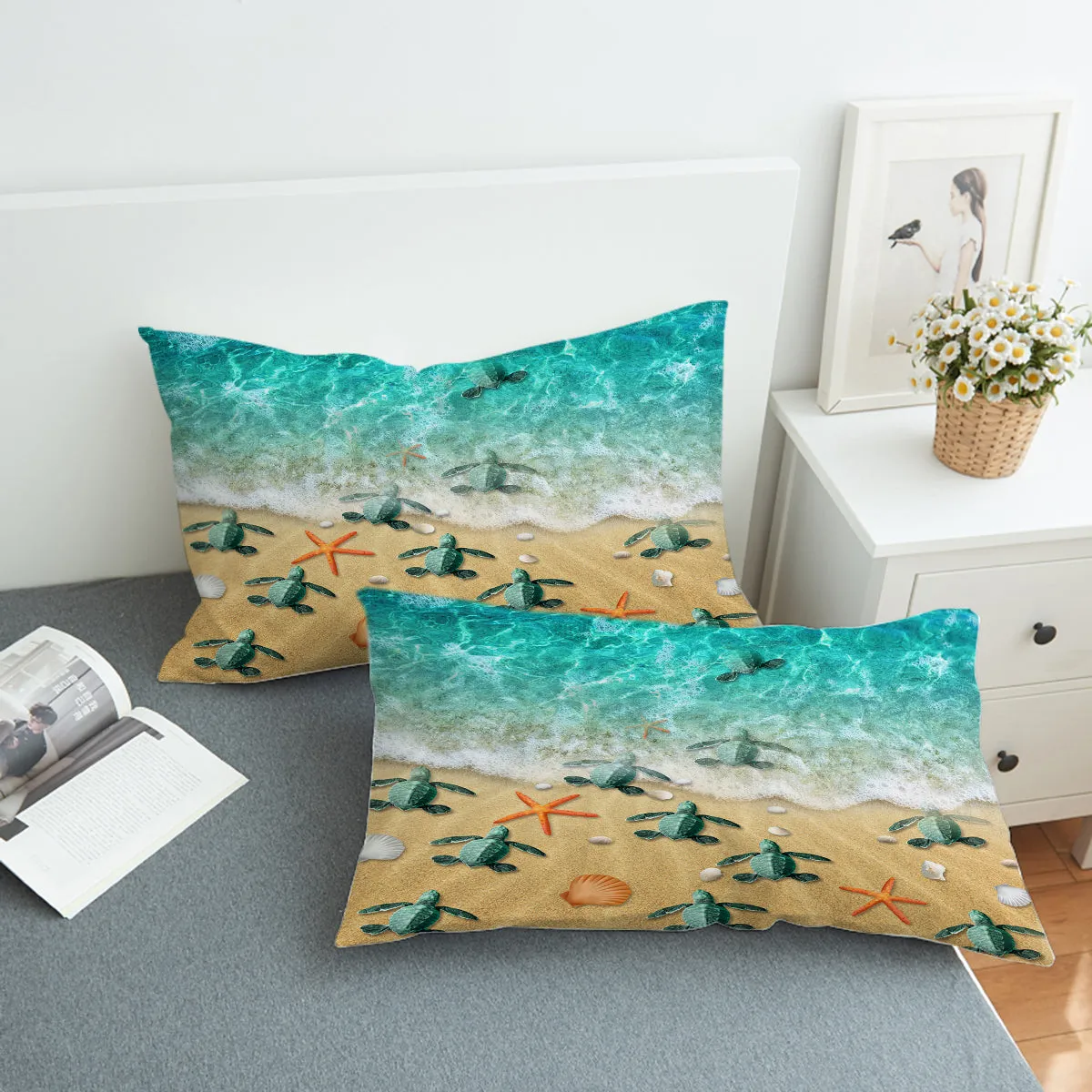 Happy Little Sea Turtles Bedding Set