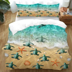 Happy Little Sea Turtles Bedding Set