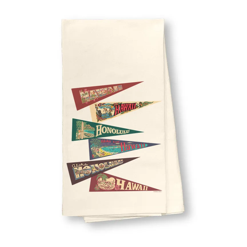 Hawaii Pennants Flour Sack Dish Towel