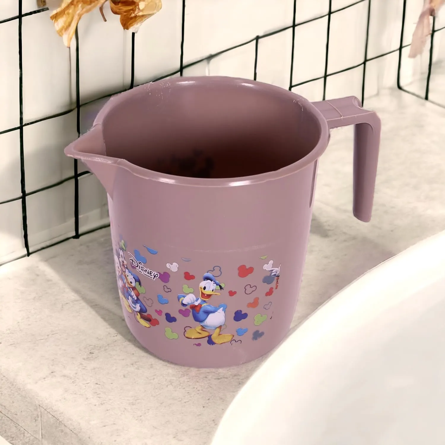 Heart Home Disney Team Bathroom Mug | Plastic Bath Mug for Bathroom | Mug for Bathroom | Mug for Toilet | Washroom Jug | 111 Bath Mug | 1 LTR | Pack of 2 | Multi