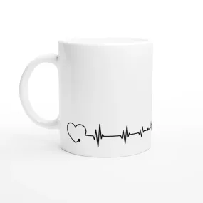 Heartbeat Coffee Mug - White Ceramic Mug