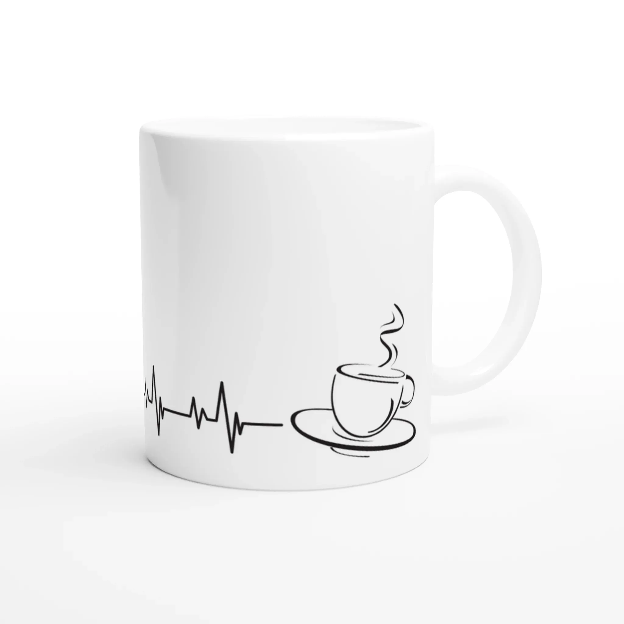 Heartbeat Coffee Mug - White Ceramic Mug