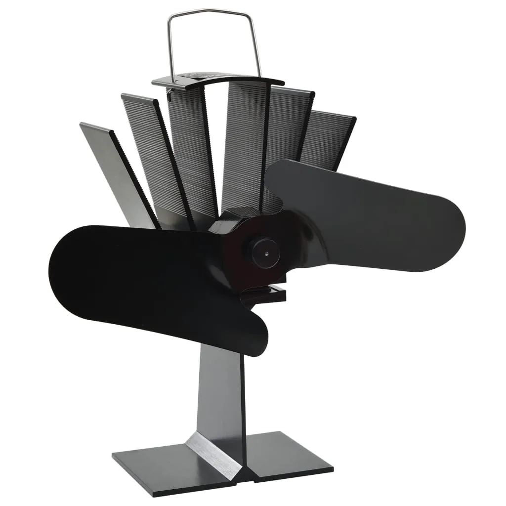 Heat Powered Stove Fan 2 Blades Black