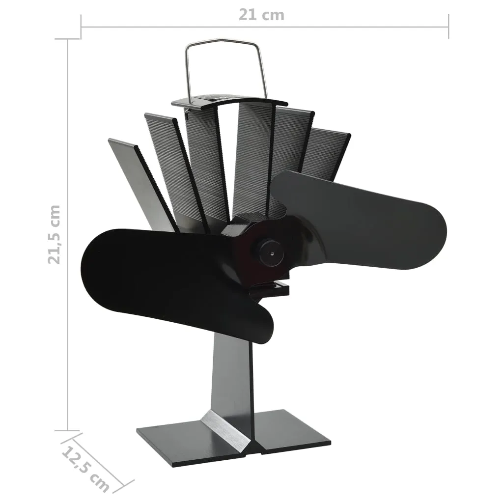 Heat Powered Stove Fan 2 Blades Black