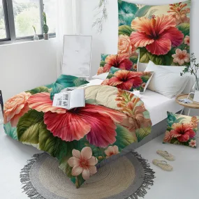 Hibiscus Flower Duvet Cover Set