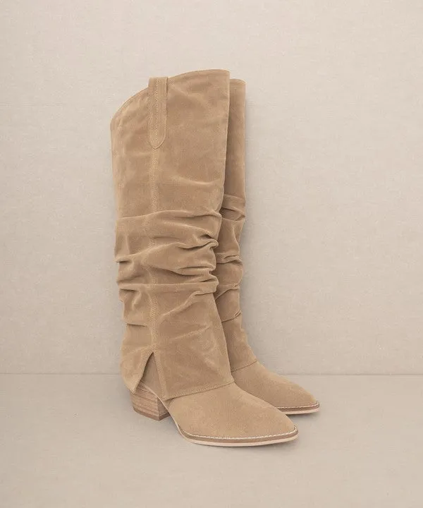 Hot to Trot  - Fold Over Slit Jean Boots