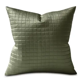 Hunter Green Mini Grid Stitch Throw Pillow Cover 20x20