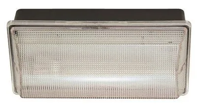 Impact Resistant Wall Pack Black With Clear Lens 5-1/2 X 11-1/2 X 4 Inch  Uses (1) 13-Watt 4100K Fluorescent Gx23 Base Lamp