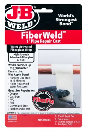 J-B Weld FiberWeld 38248 Pipe Repair Cast, 48 in L, 2 in W, Fiberglass, Off-White :CD: QUANTITY: 1