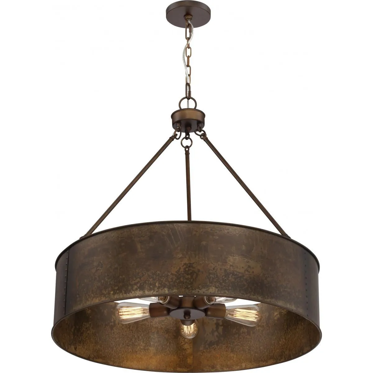 Kettle 30 in. 5 Lights Pendant Light Brass Finish